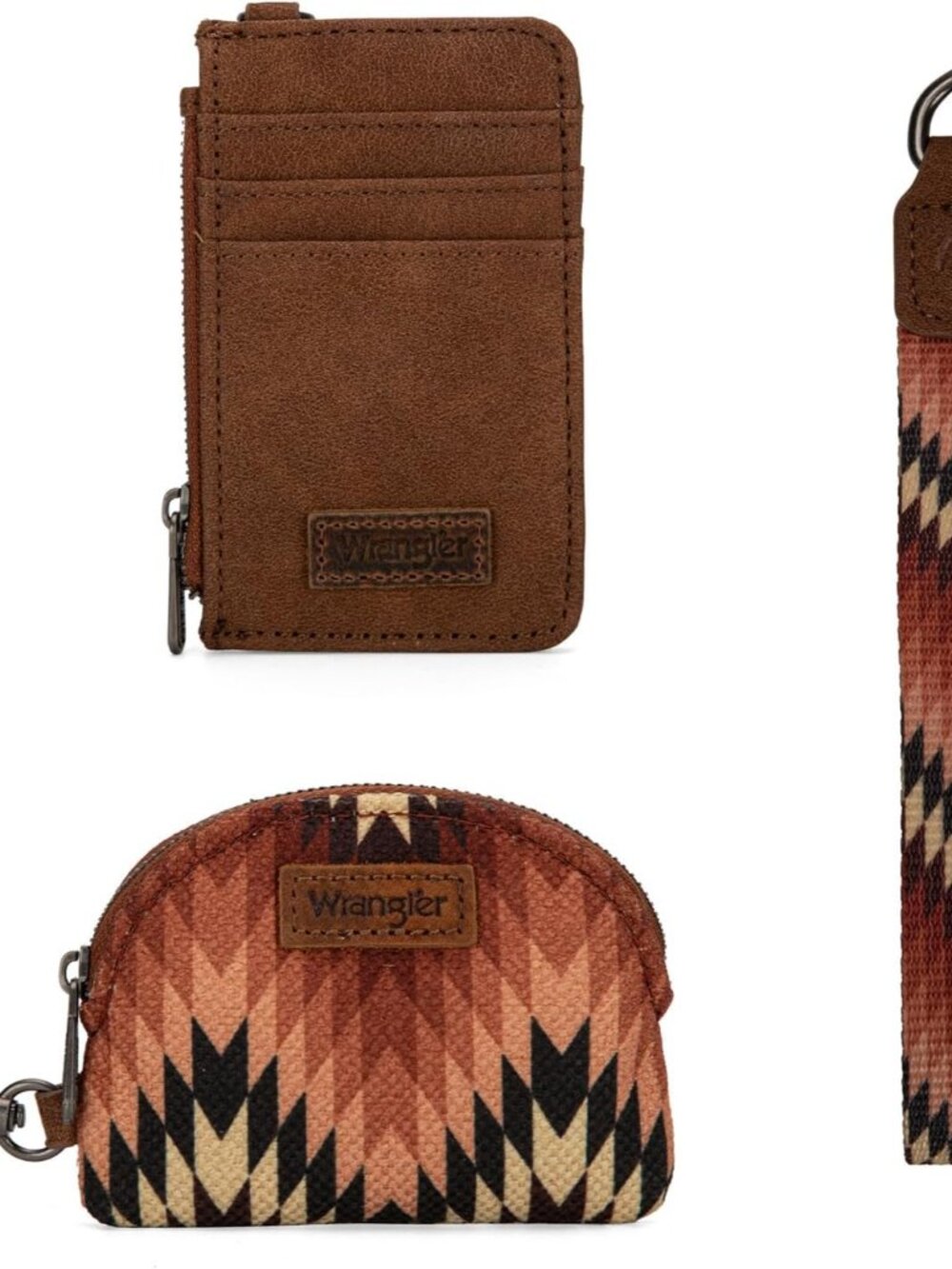 Wrangler Aztec Keychain Wristlet Wallets For Women Western Dual Pouch Wristlet C View 3